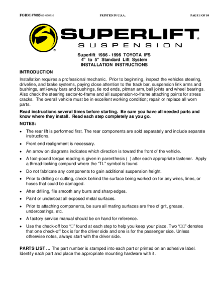 Installation Manual
